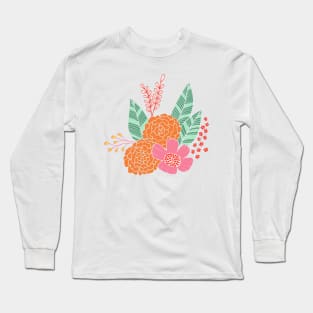 Vintage romantic floral bouquet in coral pink Long Sleeve T-Shirt